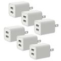 USB Charger 2.1A/5V Dual 2-Port USB Block Charger Wall Plug Power Adapter Fast Charging Cube Compatible with Apple iPhone iPad Samsung Galaxy Note HTC LG & More (White 6-Pack)