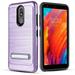 For 5.45 LG Aristo 4 Plus Metal Built-In Kickstand Brushed Slip Resistant Hybrid Slim Hard Back Raised Bevel Design Enhance Camera and Screen Protection Shockproof Impact Bumper Phone Case [Purple]