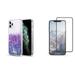 Luxmo [Premium Series] Waterfall Quicksand Fusion Liquid Glitter Case for iPhone 11 Pro 5.8 inch with Tempered Glass Screen Protector and Atom Cloth - (Lavender)