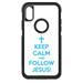 DistinctInk Custom SKIN / DECAL compatible with OtterBox Commuter for iPhone XS MAX (6.5 Screen) - Keep Calm and Follow Jesus - Show Your Love of Christ