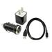 Importer520 Black Mini USB Home Wall + Car Charger + Micro USB Data Sync / Battery Charge Cable For Motorola XPRT MB612