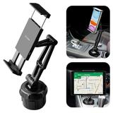 Car Cup Phone Holder - Adjustable Cup Holder Phone Mount Tablet Stand Automobile Phone Holder Universal Cradle for iPhone 14 Pro Max Mini 12 11 SE iPad Mini Galaxy S21 Ultra 5G Plus S20 Note20 Pixel