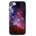 DistinctInk Clear Shockproof Hybrid Case for iPhone 7 8 SE (2020 Model) 4.7 Screen TPU Bumper Acrylic Back Tempered Glass Screen Protector - Purple Pink Carina Nebula - Show Your Love of Astronomy