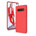 Cell Phone Cases For 6.4 Galaxy S10 Plus Njjex Liquid Silicone Gel Rubber Shockproof Case Ultra Thin Fit Samsung S10+ Case Slim Matte Surface Cover For Samsung Galaxy S10 Plus 2019 -Red