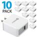 10 Pack Qualcomm 3.0 Quick Charge Certified 18W Fast Rapid USB Wall Charger Adapter For Apple iPhone X iPhone 8 Plus Samsung Galaxy S8 S9+ Plus Note 9 Note 8 Galaxy S7 Edge LG G7 Google Pixel 2 XL