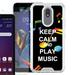 For LG Tribute Royal / LG Prime 2 Case 3-Layer Hybrid Bumper Phone Case with Tempered Glass Screen Protector by OneToughShield Â® - Keep Calm Music