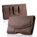 Apple iPhone 8 Apple iPhone 7 Apple iPhone 8 Apple iPhone 6 Apple iPhone 6s ~ EXTRA LARGE Horizontal Leather Pouch Carrying Case Holster Belt Clip Magnetic Closure Fits- Brown3