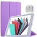 DuraSafe Cases for iPad 10.2 Inch 9 8 7 2021 2020 2019 [ iPad 9th / 8th / 7th Gen ] A2197 A2270 A2602 Trifold Hard Smart PC Translucent Back Cover - Purple