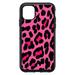 DistinctInk Custom SKIN / DECAL compatible with OtterBox Symmetry for iPhone 11 (6.1 Screen) - Hot Pink Black Leopard Skin Spots