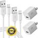 Chargers 5V USB Portable Power Adapter High-Speed 1A Wall Cube for Plug Outlet w/ 6FT 3FT Fast Charge & Sync Cable Compatible for Smart Phone 8 / X / 7 / 6S / Plus + More Gadgets (White) 2-Pack