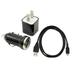 Importer520 Black Mini USB Home Wall + Car Charger + Micro USB Data Sync / Battery Charge Cable For Sprint HTC EVO Shift 4G