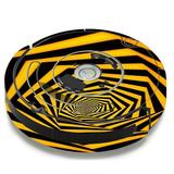 Skin Decal For Irobot Roomba 650 655 Vacuum / Black Yellow Trippy Pattern