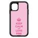 DistinctInk Custom SKIN / DECAL compatible with OtterBox Defender for iPhone 11 (6.1 Screen) - Keep Calm and Love Pink