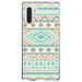 DistinctInk Clear Shockproof Hybrid Case for Samsung Galaxy Note 10 (6.3 Screen) - TPU Bumper Acrylic Back Tempered Glass Screen Protector - Blue Orange White Tribal Print