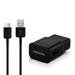 Samsung Galaxy A8 (2018) Adaptive Fast Charger Type C Cable Kit! [1 Wall Charger + 4 FT Type C USB Cable] Adaptive Fast Charging uses dual voltages for up to 50% faster charging! - BLACK