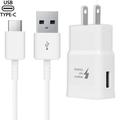 OEM Original Samsung USB Wall Charger + USB-C Type C Cable Data Sync Cord Adaptive Fast Charging for Galaxy S8/S8+ S9/S9+ S10/S10+ S10e Note 8/9/10 Lg G5/G6/G7 V20/30/40 Android and other USB-C Device