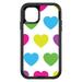 DistinctInk Custom SKIN / DECAL compatible with OtterBox Defender for iPhone 11 Pro (5.8 Screen) - White Multi Color Hearts