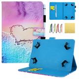 7.5 - 8.5 Universal Tablet Cover Allytech PU Leather Flip Wallet Kids Case Smart Folio Stand Cover for Samsung Galaxy Tab A Tab 4 Tab E 8.0/ Huawei/ Lenovo Tab/ Fire HD 8 and More Love Star