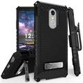 Case with Clip for LG Stylo 4 Black Tri-Shield Rugged Cover and Belt Hip Holster [with Metal Kickstand + Wrist Strap Lanyard] for LG Q Stylus | LG Stylo 4 | LG Stylus 4