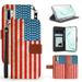 BC Infolio Series Wallet Case with Synthetic PU Leather Card Slots Magnetic Flip Cover and Atom Cloth Compatible with Samsung Galaxy Note 10+ Plus/5G and Atom Cloth - Vintage USA Flag