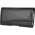 LG L15G L16C Sunrise Lucky ~ Horizontal Leather Pouch Case Holster Black 2