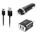 3-in-1 Type-C USB Chargers Bundle Car Kits for Samsung ZTE Zpad Galaxy TabPro S (Black) - 2.1Ah Car Charger + Home Travel AC Charger Adaptor (Dual Port) + Type-C USB Data Charging Cable