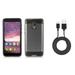 Bemz Accessory Bundle for Alcatel TCL LX - Slim Brushed Protective Case (Dark Gray) Durable Micro USB Data Sync Cable (3 feet) and Atom Cloth for Alcatel TCL LX