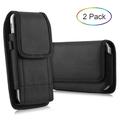 2Pack LUXMO Belt Clip Holster Carrying Case for iPhone 8 Plus 7 Plus 6s Plus 6 Plus Premium Horizontal&Vertical Rugged Nylon Belt Pouch Case Phone Holder with Belt Clip Loops(Only Fit Thin Case On)