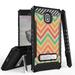 Beyond Cell Tri Shield Military Grade Drop Tested [MIL-STD 810G-516.6] Kickstand Cover Case and Atom Cloth Samsung Galaxy J7 Aero - Coral Chevron