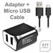 Accessory Kit 2 in 1 Charger Set For Amazon Fire Phone Cell Phones [2.1 Amp USB Home Charger + 5 Feet Micro USB Cable] Black