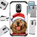 Compatible Samsung Galaxy Sol 3 | Express Prime 3 | Amp Prime 3 Case Hybrid TPU Holiday Phone Cover (Santa Hat Dog)