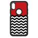DistinctInk Custom SKIN / DECAL compatible with OtterBox Commuter for iPhone XS MAX (6.5 Screen) - Black White Red Chevron - Black & White Chevron Stripes Pattern