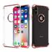 Apple iPhone XS / iPhone X (5.8 in) Phone Case Tuff Hybrid Shockproof Impact Rubber Dual Layer Hard Soft Protective Hard Case Cover CLEAR Transparent Rose Gold Case for Apple iPhone X iPhone XS /5.8