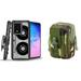 Bemz Armor Samsung Galaxy S20+ Plus 6.7 inch Case Bundle: Heavy Duty Rugged Holster Combo Protection Cover with 600D Waterproof Nylon Material Storage Pouch - (Retro Cassette/Jungle Camo)