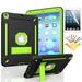 iPad Pro 10.5 Case iPad Air 3rd Generation Case Dteck Heavy Duty Shockproof Three Layer Plastic and Silicone Protective Cover with Kickstand Free Soft Screen Protector Film Black/Green