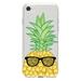 DistinctInk Clear Shockproof Hybrid Case for iPhone 7 8 SE (2020 Model) 4.7 Screen TPU Bumper Acrylic Back Tempered Glass Screen Protector - Pineapple Top with Shades