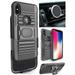 Case/Mount/Clip for iPhone Xs Nakedcellphone Black Ring Grip Case Cover + Belt Hip Holster Stand + Magnetic Car Holder for Apple iPhone Xs (2018) iPhone X (2017) (aka iPhone 10/10s)