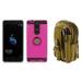 Bemz Holder Series Case for Coolpad Legacy (2019) Bundle with Ring Stand Car Mount Friendly Hybrid Cover (Hot Pink) MOLLE Carrying Pouch (Khaki) and Atom Cloth