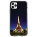 DistinctInk Clear Shockproof Hybrid Case for iPhone 11 Pro (5.8 Screen) - TPU Bumper Acrylic Back Tempered Glass Screen Protector - Eiffel Tower Paris Night - Show Your Love of Paris