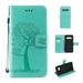 S10 Plus Case Samsung Galaxy S10 Plus Case - Allytech Premium Wallet PU Leather with Fashion Embossed Floral Owl Tree Magnetic Clasp Card Holders Flip Cover with Hand Strap Green