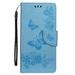 Galaxy S20 Ultra Cases Covers Allytech Slim PU Leather Retro Butterfly Embossed Flip Kickstand Magnetic Clasp Protective Cards Holder Pocket Wallet Case Cover for Samsung Galaxy S20 Ultra Blue
