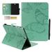 Dteck Folio Case For Samsung Galaxy Tab A 9.7 SM-T550 Lightweight Embossed Butterfly PU Leather Flip Stand Case Cover with Card/Stlylus Holder Green