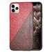 Apple iPhone 11 PRO Phone Case Ultra-Thin Slim Protective PU Leather Silicone Back Cover Rubber Gel Soft Skin Shockproof Bumper Shell 2 Tone Color Cover RED + BROWN for Apple iPhone 11 Pro
