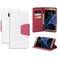 WHITE PINK INFOLIO WALLET CREDIT CARD CASH CASE STAND FOR SAMSUNG GALAXY S7 EDGE PHONE SM-G935