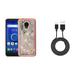 Bemz Accessory Bundle for Alcatel TCL LX - Liquid Series Quicksand Glitter Case (Eiffel Tower/Rose Gold) Durable Micro USB Data Sync Cable (3 feet) and Atom Cloth for Alcatel TCL LX