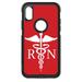 DistinctInk Custom SKIN / DECAL compatible with OtterBox Commuter for iPhone X / XS (5.8 Screen) - RN Registered Nurse Symbol - Show Your Support for Nurses