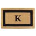 Heavy-duty Coir Single Picture Frame Monogrammed Black Doormat - 38 x 60