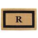 Heavy-duty Coir Single Picture Frame Monogrammed Black Doormat - 38 x 60