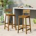 Ashlyn Outdoor Acacia Wood Stool (Set of 2) by Christopher Knight Home - 17.00" L x 20.25" W x 40.50" H