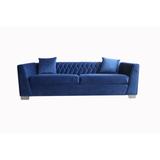 Armen Living Cambridge Velvet Sofa in Stainless Steel